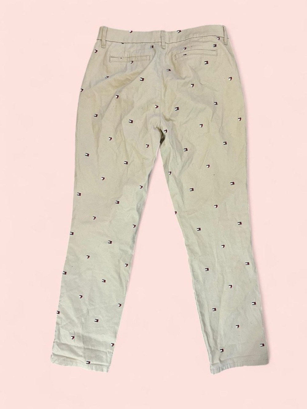 Tommy Hilfiger Embroidered Logo Chinos in Light Cream